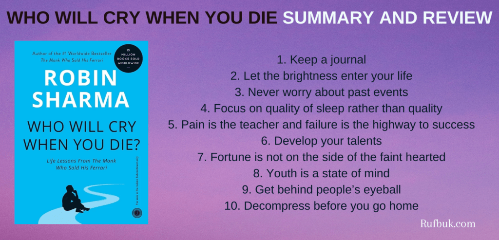 book review on who will cry when you die