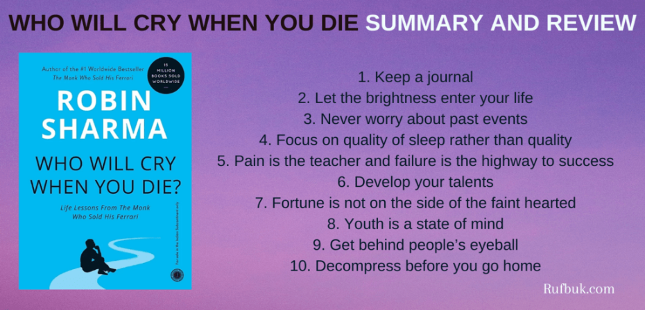 who will cry when you die summary